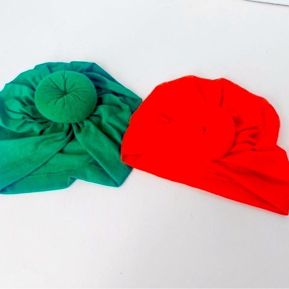 New Adorable Baby Turban Hat Soft and Stretchy Christmas Colors